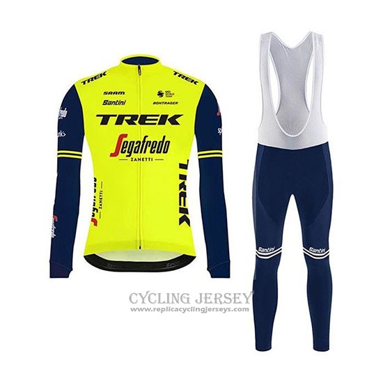 2020 Cycling Jersey Trek Segafredo Green Black Long Sleeve And Bib Tight